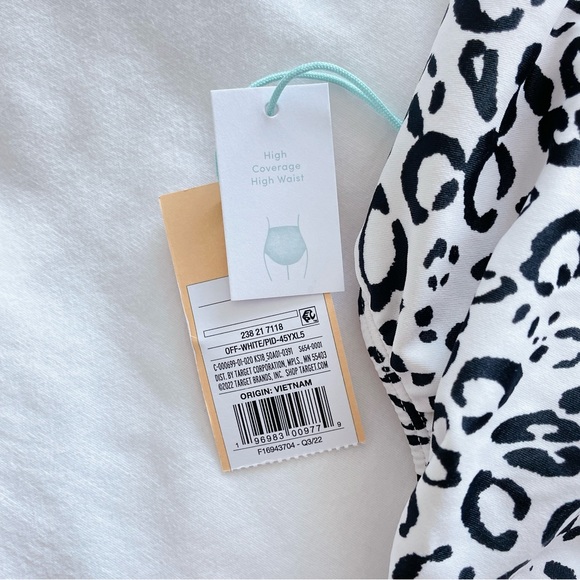 Kona Sol NWT High Waist Full Coverage Bikini Bottom Animal print size 14 16 - Picture 10 of 11